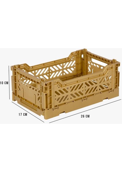 Pratik ve şık katlanabilir depolama kutusu, 26 cm, altın renk, çok amaçlı kullanım fırsatları