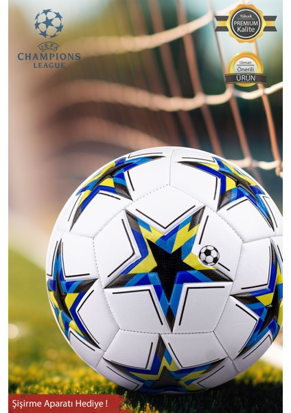 Orijinal Uefa Şampiyonlar Ligi Dikişli Futbol Topu Halı Saha Çim Beton Zemine Uygun Maç/idman No:5