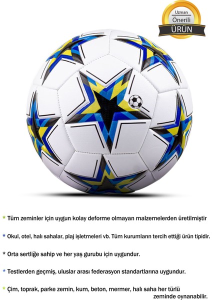 Orijinal Uefa Şampiyonlar Ligi Dikişli Futbol Topu Halı Saha Çim Beton Zemine Uygun Maç/idman No:5 modelleri