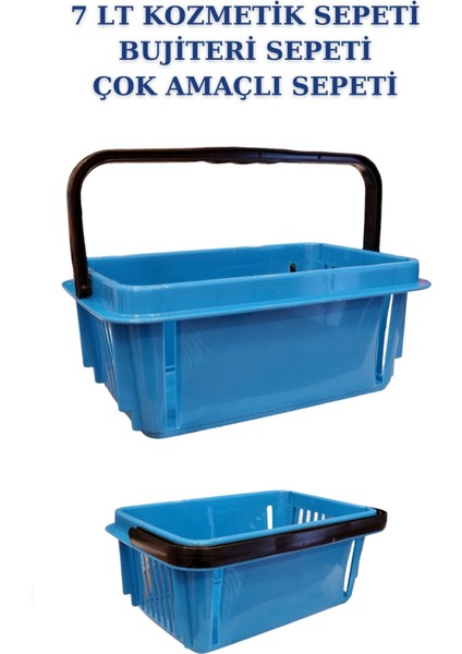 2'li 7L Turkuaz Çok Amaçlı Organizer Sepetler, Şık ve Kullanışlı Plastik Sepetler