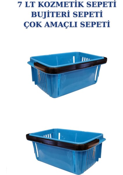 2'li 7L Turkuaz Çok Amaçlı Organizer Sepetler, Şık ve Kullanışlı Plastik Sepetler fiyatları