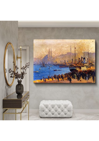 Istanbul Limanı - Tarihi Yarımada Manzarası Kanvas Tablo