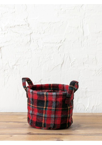 Ekose desenli, 15x12 cm polyester organizer sepet, şık ve kullanışlı ev düzenleyici fiyatları