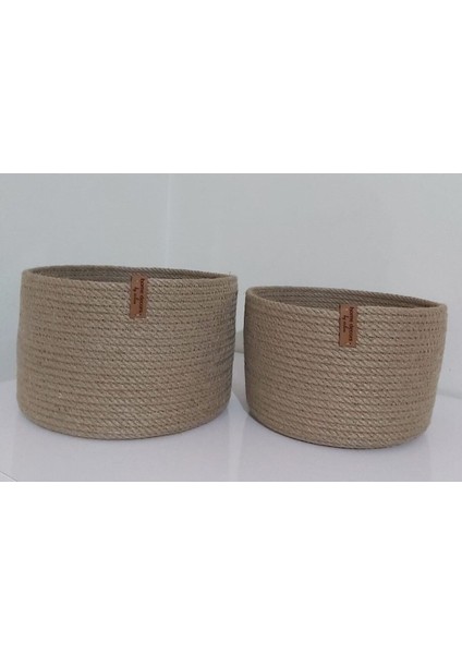İki adet hasır sepet takımı, düzenleyici ve dekoratif, kahverengi, küçük boy. fiyatları