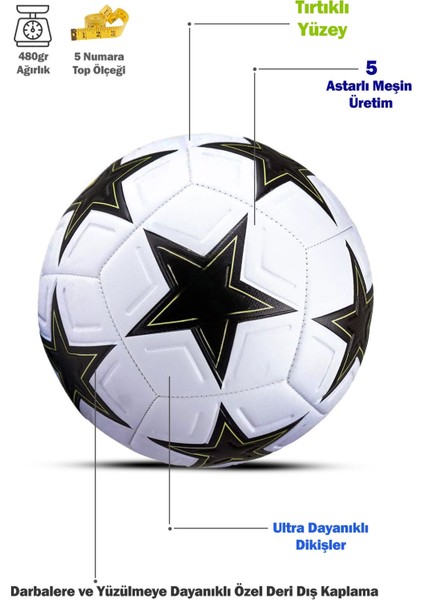 2025 Orijinal Uefa Şampiyonlar Ligi Dikişli Futbol Topu Halı Saha Çim Beton Zemin Maç/idman No:5 fiyatları