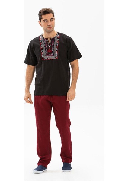 Şile Bezi Cepli Erkek Pantolon Bordo