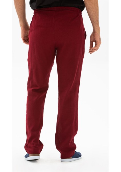 Şile Bezi Cepli Erkek Pantolon Bordo
