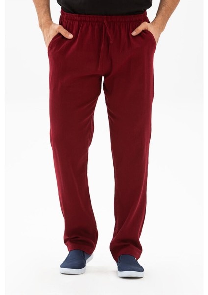 Şile Bezi Cepli Erkek Pantolon Bordo