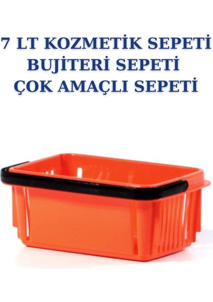 10 Adet Turuncu Çok Amaçlı 7L Sepetler, Düzen ve Saklama İçin Uygun, Plastik, 4+ Parça modelleri