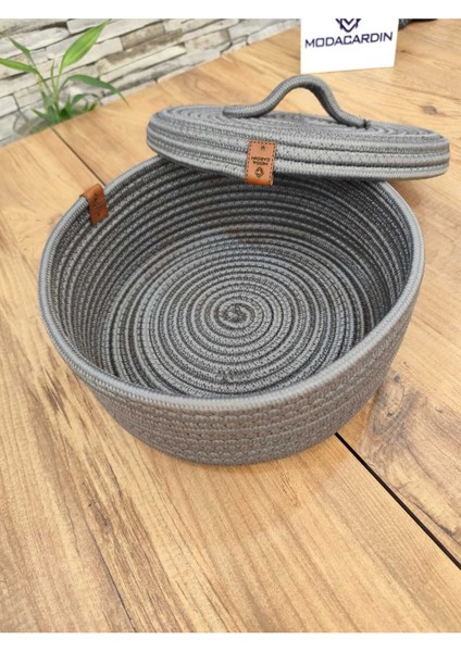 Çok Amaçlı Kapaklı Saklama Sepeti 25x10 Orta Boy Gri, Hasır Materyal, 1 Parça fiyatları