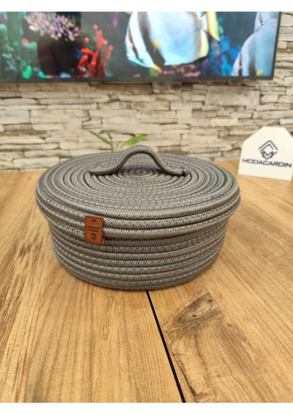 Çok Amaçlı Kapaklı Saklama Sepeti 25x10 Orta Boy Gri, Hasır Materyal, 1 Parça modelleri