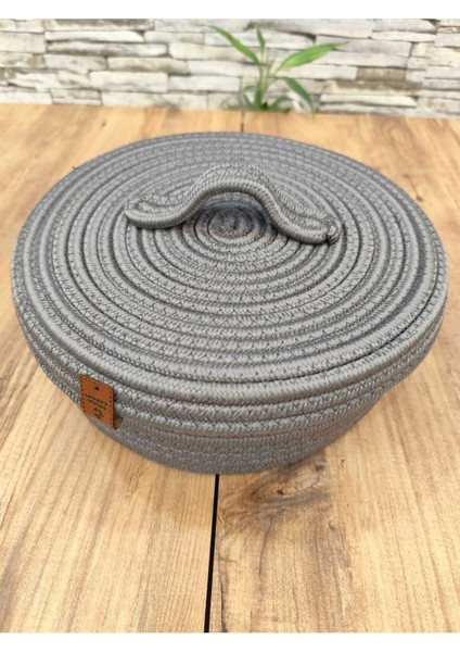 Çok Amaçlı Kapaklı Saklama Sepeti 25x10 Orta Boy Gri, Hasır Materyal, 1 Parça fırsatları