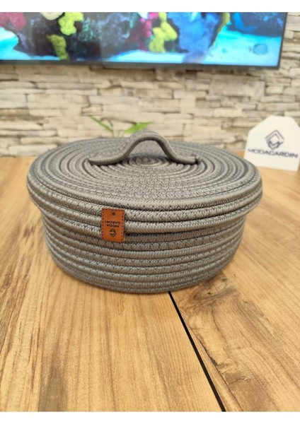 Çok Amaçlı Kapaklı Saklama Sepeti 25x10 Orta Boy Gri, Hasır Materyal, 1 Parça indirimleri