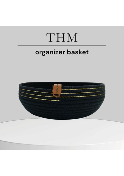 Pamuklu Çok Amaçlı Organizer, Siyah, Pratik ve Şık Saklama Çözümü