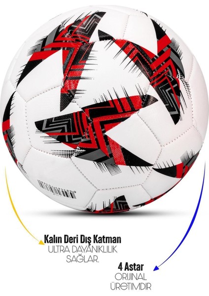 Futbol Topu Europe Ligi Pompalı Set Dayanıklı Sert Zemin Halı Saha Futbol Topu Kırmızı 100 fırsatları