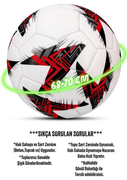 Futbol Topu Europe Ligi Pompalı Set Dayanıklı Sert Zemin Halı Saha Futbol Topu Kırmızı 100 indirimleri