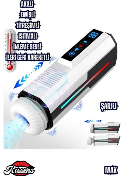 Isıtmalı Inleme Sesli Ileri Geri Hareketli Emiş Titreşim Özellikli Suni Vajina Otomatik Mastürbatör