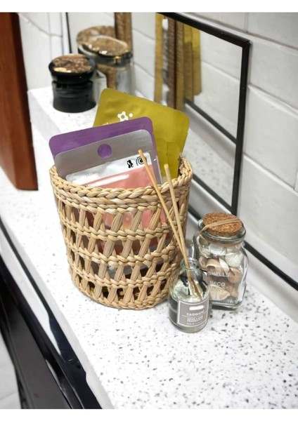 Çok amaçlı hasır sepet, saksılık ve dekor için 14 cm kahverengi, şık ve doğal görünüm fiyatları