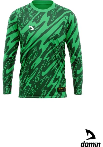 Erkek Uzun Kollu Yeşil Nefes Alabilen Kaleci Forması ve Şortu Goalkeeper Jersey Gk DMNF5587