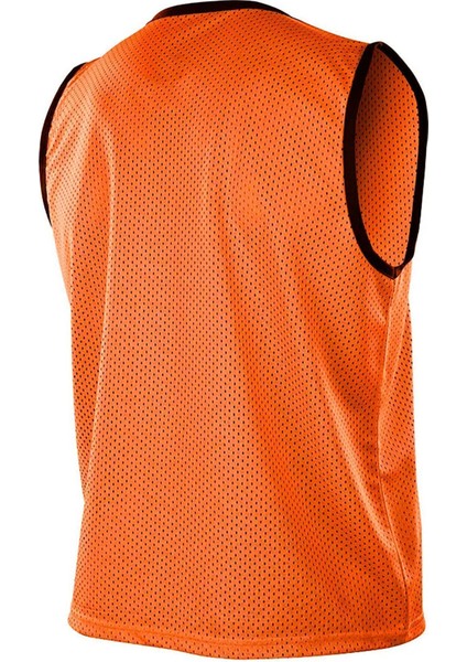 Turuncu renk yetişkin beden delikli fileli 7 adet antreman yeleği halı saha ıdman ve maç yeleği modelleri