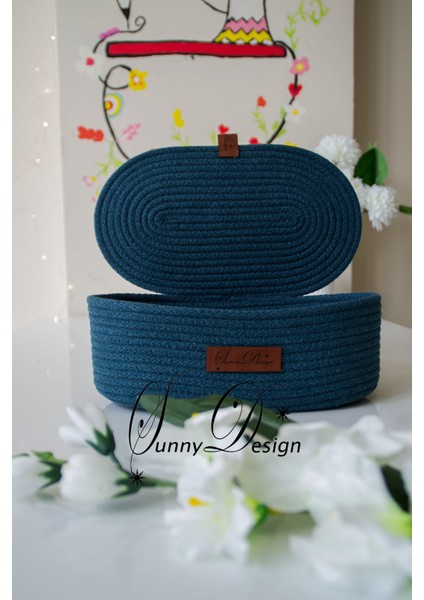 Yeşil jüt hasır sepet, peçetelik ve organizer, şık ve fonksiyonel dekorasyon ürünü