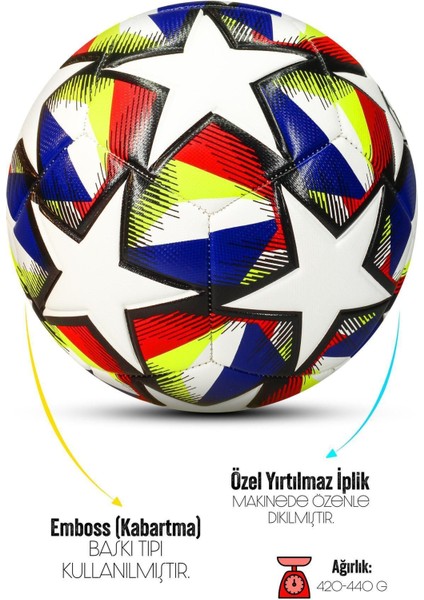 Futbol Topu Neon Şampiyonlar Ligi Pompalı Set Dayanıklı Sert Zemin Halı Saha Topu 061 modelleri