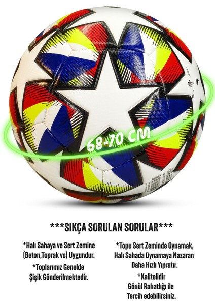 Futbol Topu Neon Şampiyonlar Ligi Pompalı Set Dayanıklı Sert Zemin Halı Saha Topu 061 indirimleri