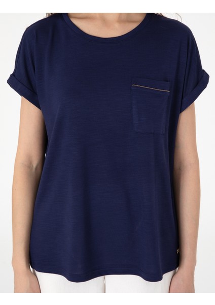 Kadın Lacivert Regular Fit Tişört 50301440-VR033