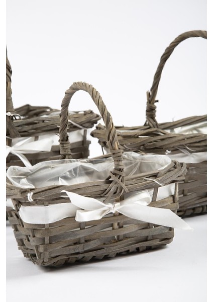 3'lü Hasır Sepet Gri fiyatları