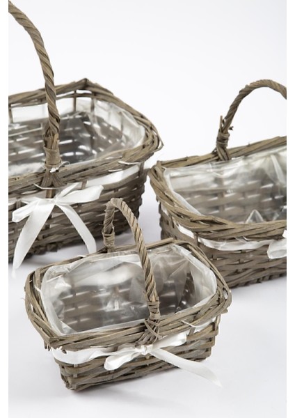 3'lü Hasır Sepet Gri fırsatları