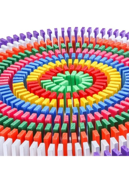 Ahşap Domino Seti 100 Parça Çeşitli Renklerde 3 Yaş Üzeri İçin Türk Malı