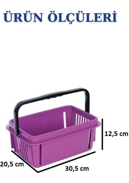 Mor 2'li 7 Litre Çok Amaçlı Plastik Sepetler, Şık ve Düzenleyici Saklama Çözümleri fırsatları