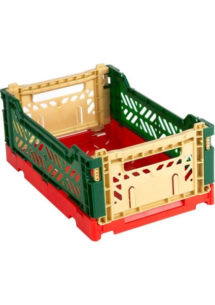 Altılı renkli katlanabilir plastik kasa seti, şık ve pratik ev düzeni aksesuarı modelleri