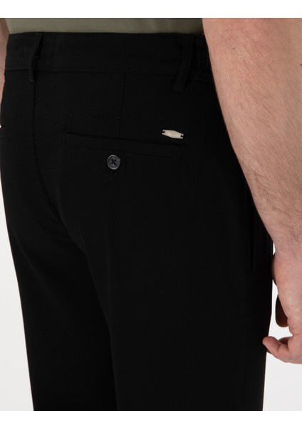 Erkek Siyah Slim Fit Jogger Kanvas Pantolon 50305261-VR046