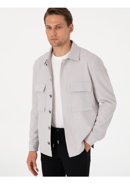 Erkek Gri Regular Fit Gömlek Ceket 50305637-VR024 modelleri