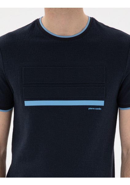 Erkek Lacivert Slim Fit Tişört 50302549-VR033