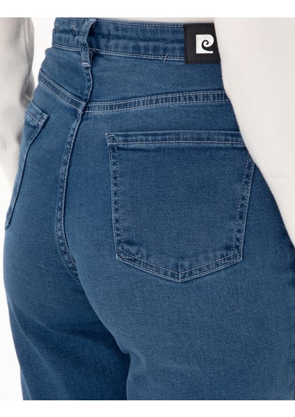 Kadın Mavi Mom High Waist Fit Jean Pantolon 50307851-VR036