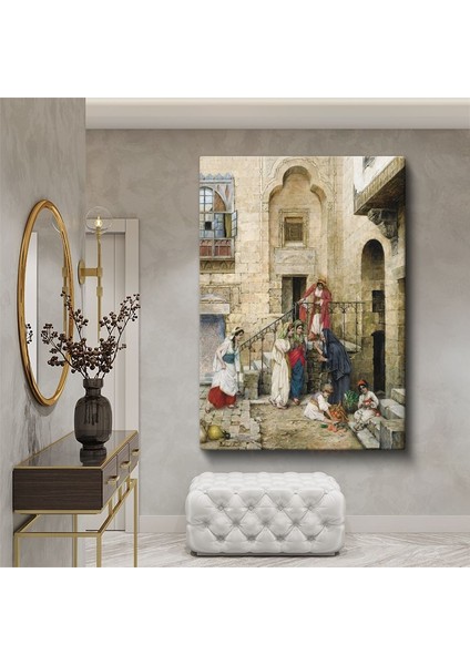 Osman Hamdi Bey - Harem Avlusunda Kadınlar Kanvas Tablo