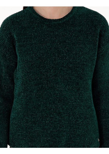 Kadın Koyu Yeşil Oversize Kazak 50290610-VR079