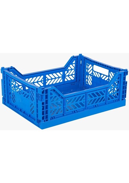 403014 Midibox Blue Katlanabilir Plastik Kasa, Mavi, Tek Ebat, Pratik ve Şık Saklama Çözümü