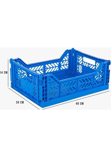 403014 Midibox Blue Katlanabilir Plastik Kasa, Mavi, Tek Ebat, Pratik ve Şık Saklama Çözümü fırsatları