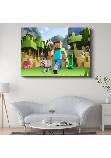 Minecraft - Vahşi Doğada Yaşam Kanvas Tablo