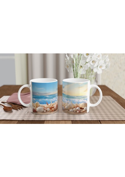 Gün Batımında Deniz Kabuğu Kupa Bardak indirimleri