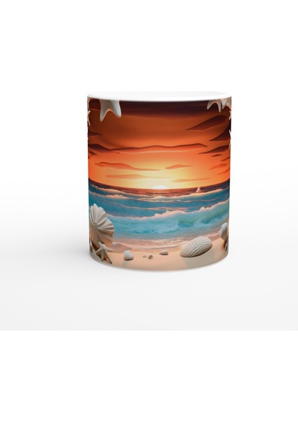 Mercan Mağarasında Gün Batımı Temalı Kupa Bardak