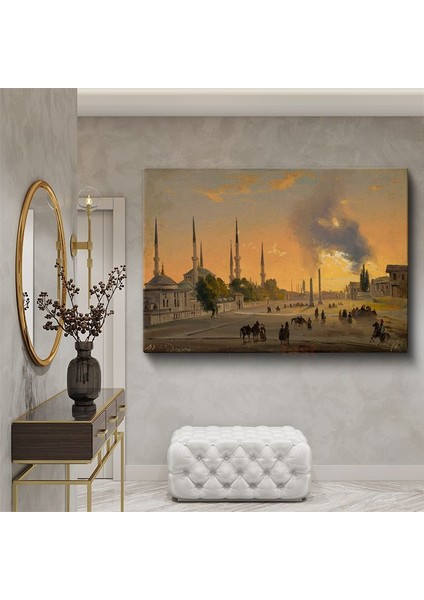 Sultanahmet - Gün Batımında Cami Silueti Kanvas Tablo