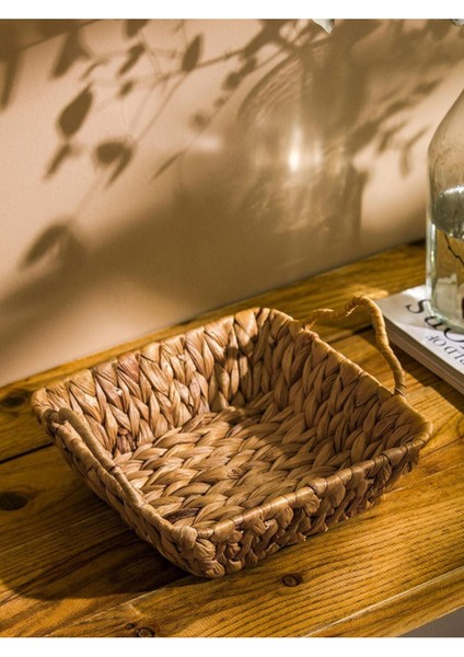 Şık Hasır Sepet, 23 cm, Taupe Kahverengi, Pratik Ev Dekoru Aksesuarı fiyatları