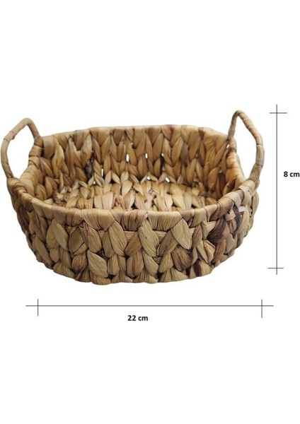 Doğal Oval Hasır Sepet, Hafif ve Şık, Dekoratif Kullanışlı Tasarım, Bej Renk