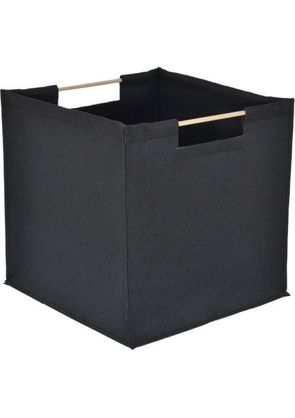 Orta Boy Siyah Keçe Sepet, Çok Amaçlı ve Şık Depolama Çözümü