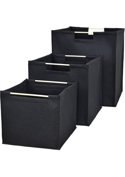 Orta Boy Siyah Keçe Sepet, Çok Amaçlı ve Şık Depolama Çözümü modelleri