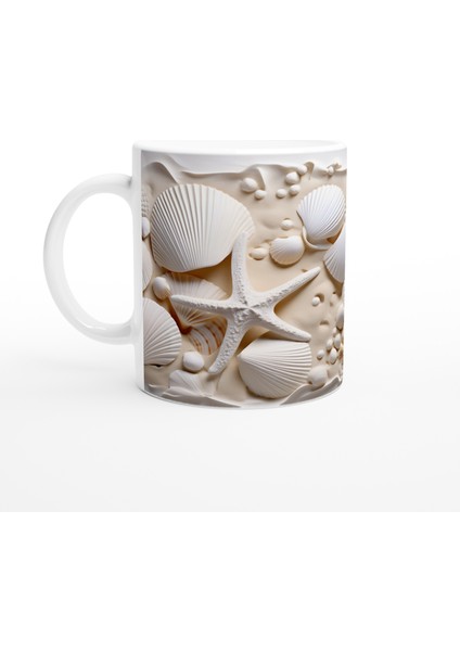 Kabuklar ve Yıldızlarla Bezenmiş Su Altı Temalı Kupa Bardak fiyatları